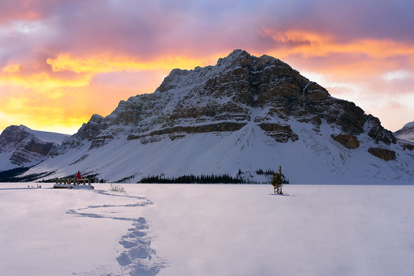 Tranquility by the Frozen Lake Print