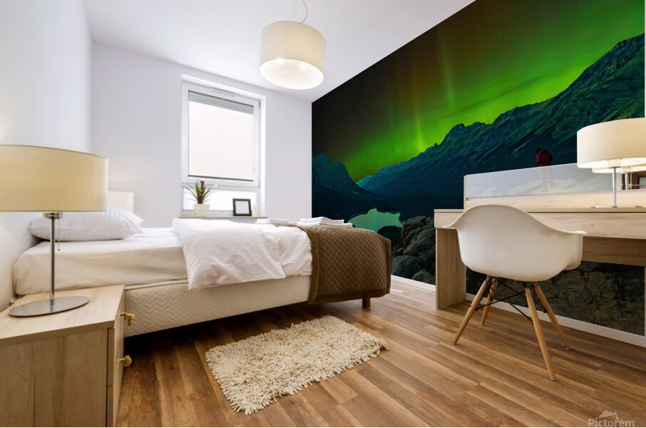 Aurora s Dance at Peyto Lake Mural print