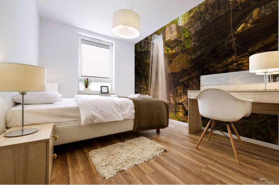 Golden Glow at Troll Falls Mural print