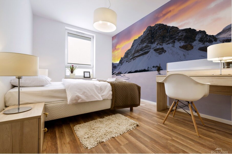 Tranquility by the Frozen Lake Mural print