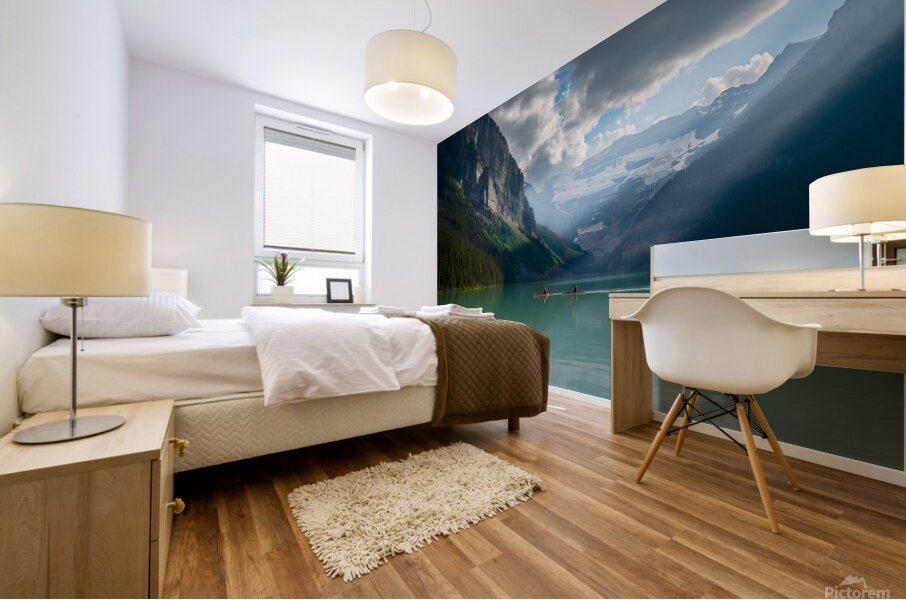 Serenity on Lake Louise Mural print