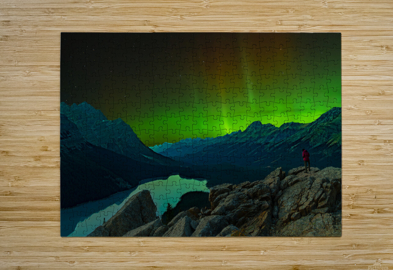 Aurora s Dance at Peyto Lake Maxime Poulin Puzzle printing